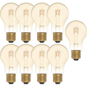 LED VINTAGE E27 Filament lamp - ⌀ 60 mm – Dimbaar – 9-pack A60 led lampen