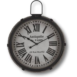 Wandklok Romeins - ø47x7 cm - Zwart - Ijzer