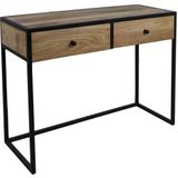 Console tafel Dublin - 100x45x75 - Mangohout/ijzer - Naturel/zwart