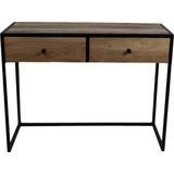 Console tafel Dublin - 100x45x75 - Mangohout/ijzer - Naturel/zwart