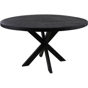 Ronde eettafel Melbourne 140x76 cm Zwart Mangohout