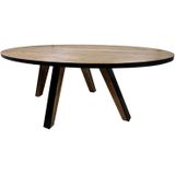 HSM Collection Eettafel Ovaal Milano 220cm Naturel/Zwart Acaciahout/Ijzer