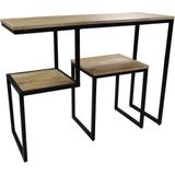 Console tafel - 100x35x75 - Naturel/zwart - Mangohout/ijzer