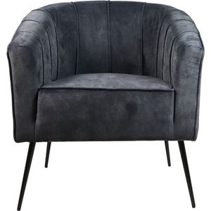 HSM Collection HSM Collection-Fauteuil Chester-72x71x80-Antraciet/Zwart-Stof/Metaal