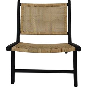 HSM Collection HSM Collection-Loungestoel  Rotan-67x81x71-Zwart/Naturel-Rotan/Teak