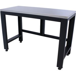 Kraftmeister werkbank Premium 136 cm - Werktafel met RVS werkblad - Zwart