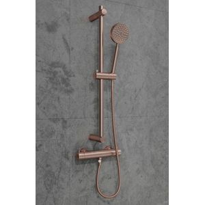 Saniclear Copper doucheset met thermostatische kraan geborsteld koper