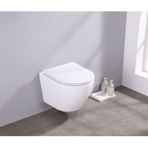 Saniclear Itsie randloze toilet met toiletzitting glanzend wit