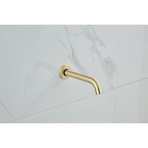 Saniclear Brass baduitloop 21 cm geborsteld messing