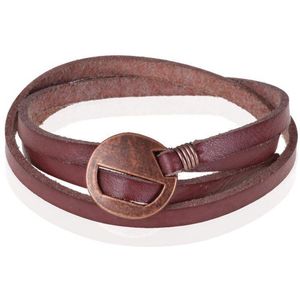 Leren Wikkelarmband LGT Jewels Verstelbaar Bruin