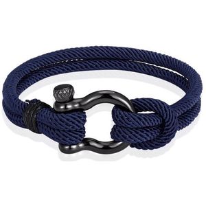 LGT Jewels - Nautische Armband - Paracord - Navy - Edelstaal Anker