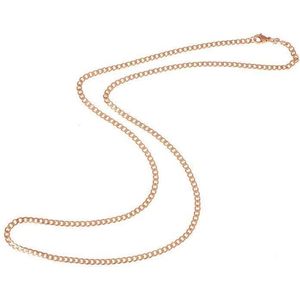 Koord ketting - Heren ketting - Stalen ketting - Gourmet Schakel - Cubaanse schakel - LGT Jewels - Rose- 3mm - 70cm