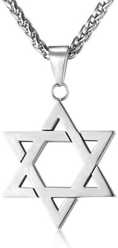 Mendes - David Ster Heren Ketting - Zilverkleurig - Edelstaal