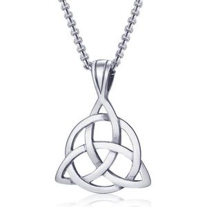 Heren ketting Mendes Edelstaal Triquetra Knoop Zilverkleurig