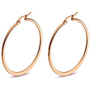 Hoop Oorringen Cilla Jewels Edelstaal Rose-40mm