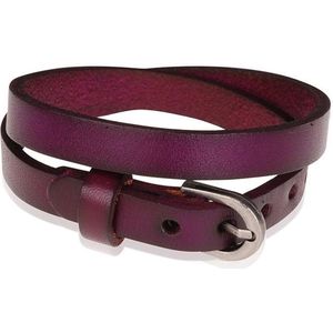 Stone Valley wrap armband Leer Verstelbaar Gesp Aubergine