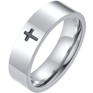 Stalen mannen ring LGT Jewels Zwart Kruis-19mm