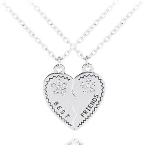 BFF Ketting LGT Jewels Best Friends Heart Zilverkleurig