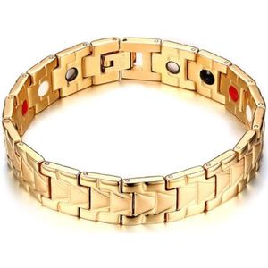 Mendes mannen armband Edelstaal Energie Magneten Goudkleurig