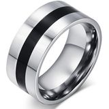 RVS heren ring Black Line 9mm-18mm