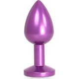 Paarse Aluminium Buttplug met wit Sierkristal