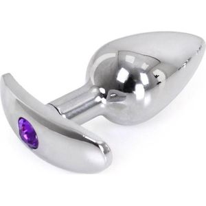 Aluminium Handle Buttplug Purple Gem | Kiotos Steel