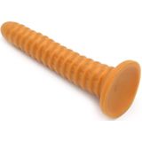 Gold Play - Soft Liquid Siliconen Anaal Dildo Ribbed - Goud