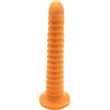 Gold Play - Soft Liquid Siliconen Anaal Dildo Ribbed - Goud