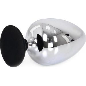 Kiotos Steel Buttplug RVS met Siliconen Voetje BIG-S 80 Mm