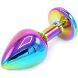 O-products Rainbow Buttplug Aluminium met Siersteen Medium