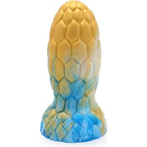 Kiotos Monstar - Buttplug - Alien Egg - 17.5 X 7.5 cm - Tie Dye Goud/Blauw