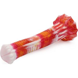 Kiotos Monstar - Dildo Beast Paardenlul - 27 X 5.5 cm - Tie Dye Oranje/Wit/Rood