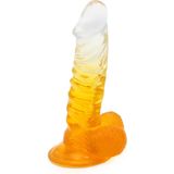 Kiotos Cox Color - Gekleurde Dildo 02 - 18,5 x 4 cm - Transparant/Geel