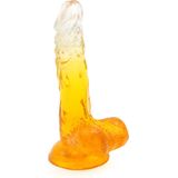 Kiotos Cox Color Gekleurde Dildo 03 - transparant/geel