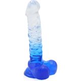 Kiotos Cox Color - Gekleurde Dildo 04 - 22,5 X 4 cm - Transparant/Blauw