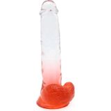 Kiotos Cox Color - Gekleurde Dildo 06 - 22,5 x 4,2 cm - Transparant/Rood