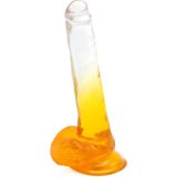 Kiotos Cox Color - Gekleurde Dildo 06 - 22,5 x 4,2 cm - Transparant/Geel