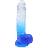 Kiotos Cox Color Gekleurde Dildo 09 - transparant/blauw