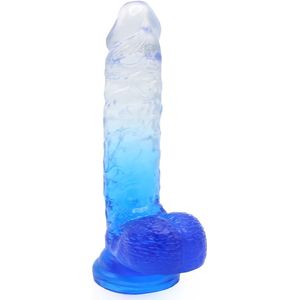 Kiotos Cox Color Gekleurde Dildo 09 - transparant/blauw