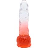 Kiotos Cox Color Gekleurde Dildo 10 - transparant/rood