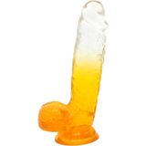 Kiotos Cox Color - Gekleurde Dildo 10 - 25 x 5,5 cm - Transparant/Geel