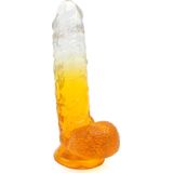 Kiotos Cox Color - Gekleurde Dildo 10 - 25 x 5,5 cm - Transparant/Geel