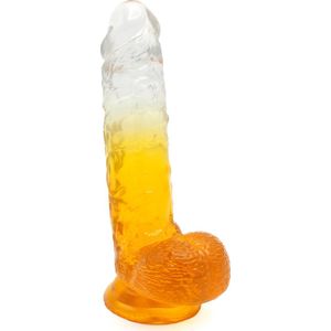 Kiotos Cox Color - Gekleurde Dildo 10 - 25 x 5,5 cm - Transparant/Geel