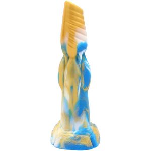Kiotos Monstar Dildo Beast 19 - 25 x 6 cm - goud/blauw/wit