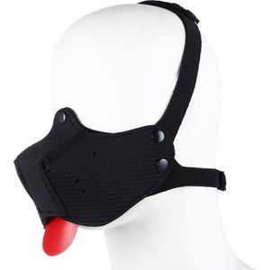 Kiotos - Neopreen Puppy Dog Gag - Mondmasker – Zwart