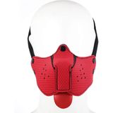 Kiotos - Neopreen Puppy Dog Gag/Mondmasker - Rood