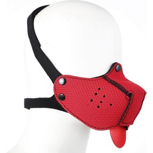 Kiotos - Neopreen Puppy Dog Gag/Mondmasker - Rood