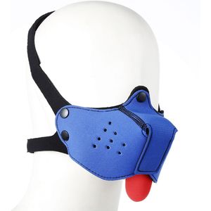 Kiotos - Neopreen Puppy Dog Gag/Mondmasker - Blauw