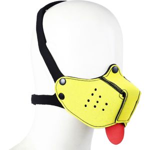 Kiotos - Neopreen Puppy Dog Gag/Mondmasker - Geel