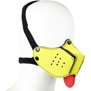 Kiotos - Neopreen Puppy Dog Gag/Mondmasker - Geel